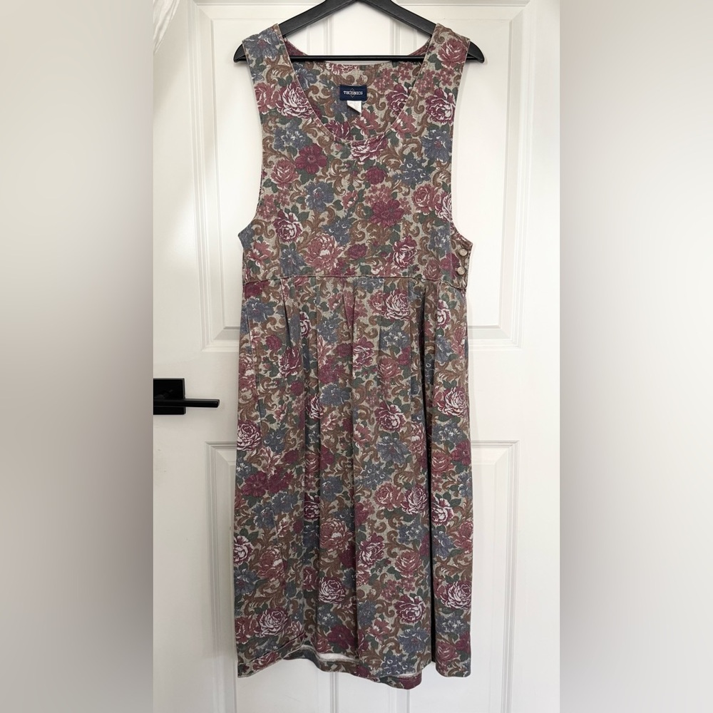 Vintage 90s Floral Sleeveless Dress - Picture 4 of 7